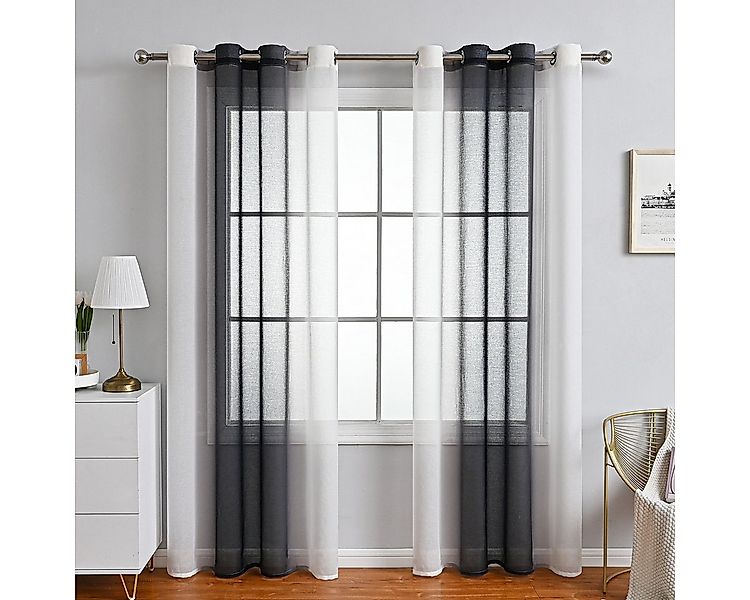 BYSURE Gardine (2 St), Ösen, halbtransparent, Polyester, Farbverlaufsvorhän günstig online kaufen
