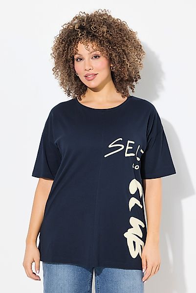 Ulla Popken T-Shirt T-Shirt Schriftdruck Oversized günstig online kaufen