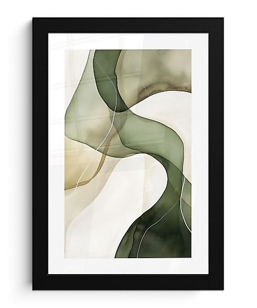 MuchoWow Poster Abstrakt - Grün - Kunst - Modern, (1 St), Bilderrahmen, Zim günstig online kaufen