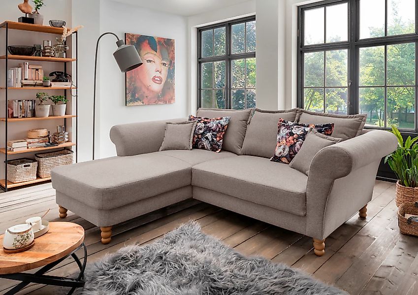 Home affaire "Tassilo Mega Polsterecke mit Kaltschaum im Sitz, bequem, L-Fo günstig online kaufen