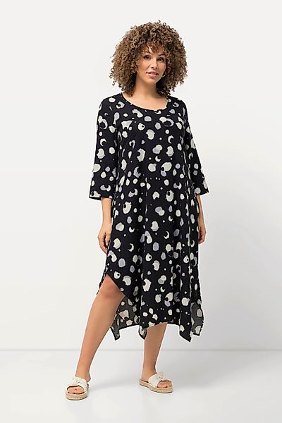 Ulla Popken Jerseykleid Kleid Leinenmix A-Linie günstig online kaufen