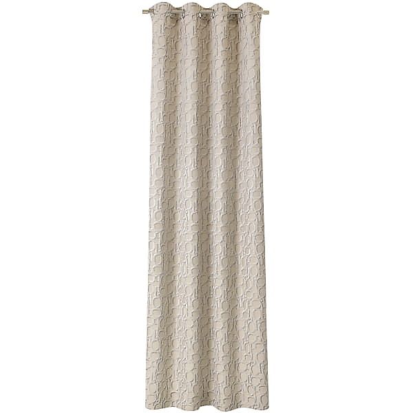 JOOP! Vorhang Gardine Ornament mit Ösen - Größe: 140x250 cm - Farbe: Beige günstig online kaufen