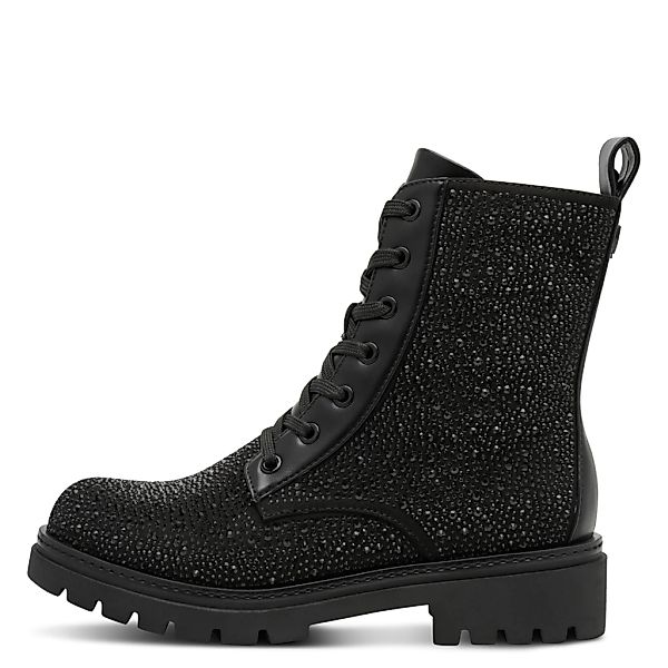 MARCO TOZZI Schnürstiefelette, Blockabsatz, Schnürboots mit glänzenden Stra günstig online kaufen