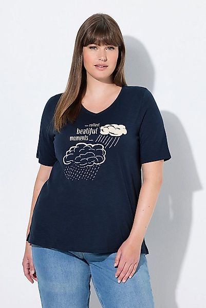 Ulla Popken T-Shirt T-Shirt Zierperlen Rundhals Halbarm Biobaumwolle günstig online kaufen