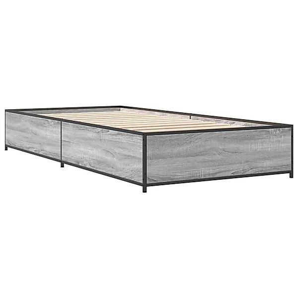 vidaXL Bettgestell Grau Sonoma 90x190 cm Holzwerkstoff und Metall 845119 günstig online kaufen