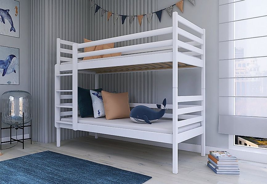 Kids Collective Etagenbett Hochbett 90x200 Etagenbett mit Rausfallschutz un günstig online kaufen