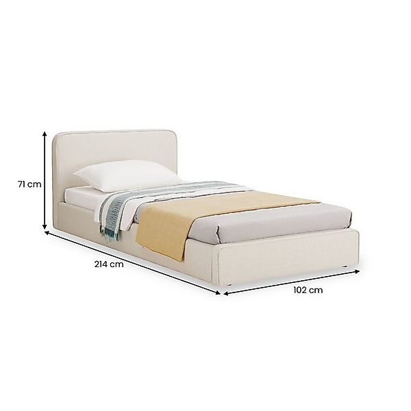 IDIMEX Polsterbett MARINI, Bett 90x200 cm mit Lattenrost Einzelbett mit Kop günstig online kaufen