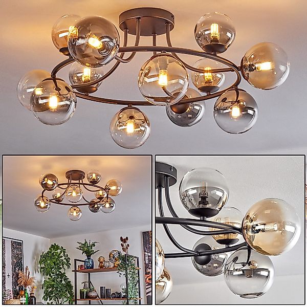 hofstein Deckenleuchte Deckenlampe aus Metall/Glas in günstig online kaufen