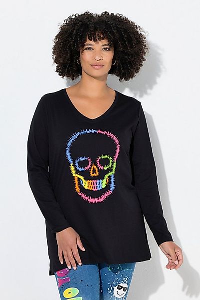 Angel of Style T-Shirt Langarmshirt bequeme Passform farbige Totenkopf günstig online kaufen