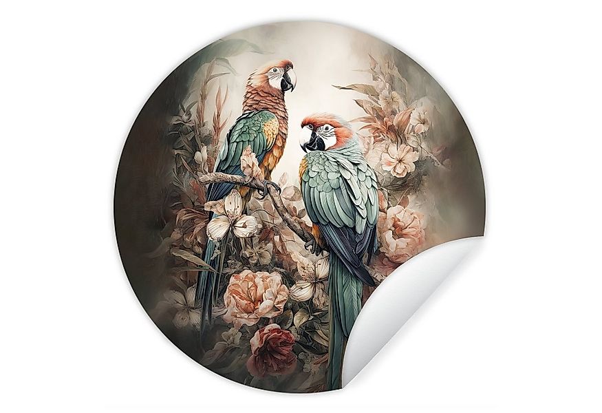MuchoWow Wandsticker Papageien - Vögel - Natur - Blumen (1 St), Wandtattoo günstig online kaufen