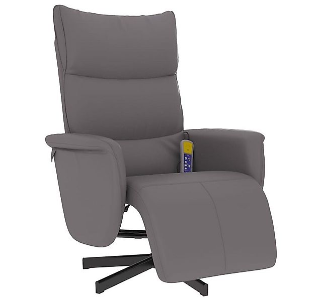vidaXL Sessel Massagesessel mit Fußteil Grau Kunstleder (1-St) günstig online kaufen