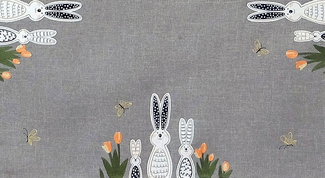 texpot Tischdecke Tischläufer Stickerei Osterhasen Ostern Frühling Blumen ( günstig online kaufen