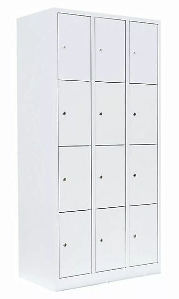 Steelboxx Fächerschrank Lüllmann® Schließfachschrank, 3 Abteile, 12 Fächer, günstig online kaufen