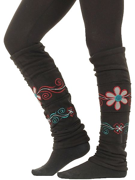PUREWONDER Beinstulpen Stulpen aus besticktem Fleece günstig online kaufen