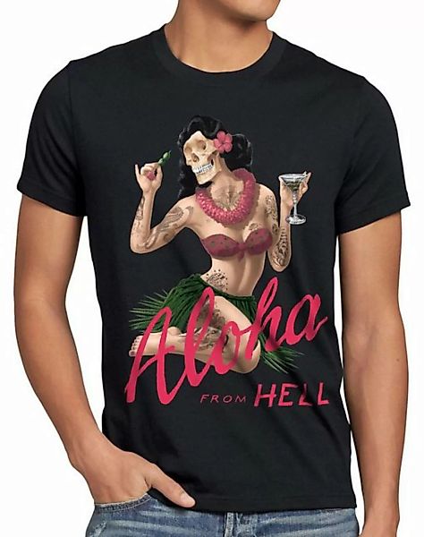 style3 Print-Shirt Herren T-Shirt Aloha from Hell tattoo hawaii surfer usa günstig online kaufen