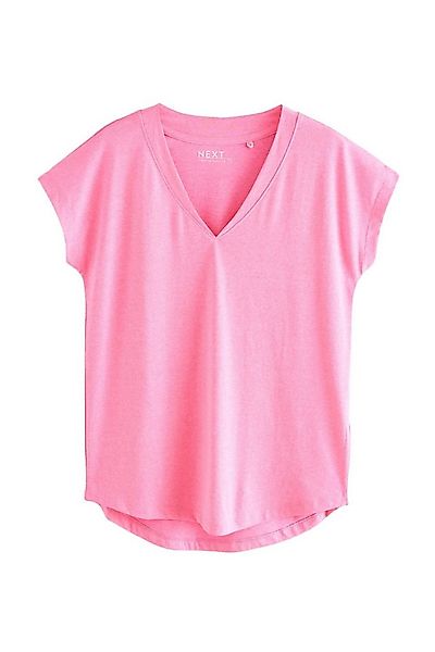 Next T-Shirt T-Shirt mit V-Ausschnitt und angesetzten Ärmeln (1-tlg) günstig online kaufen