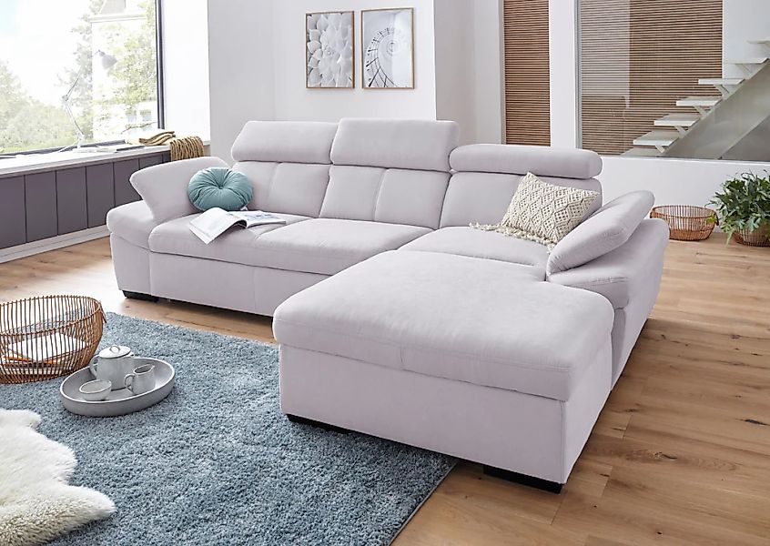 exxpo - sofa fashion Ecksofa "Salerno, inkl. Arm-& Kopfteilverstellung, beq günstig online kaufen