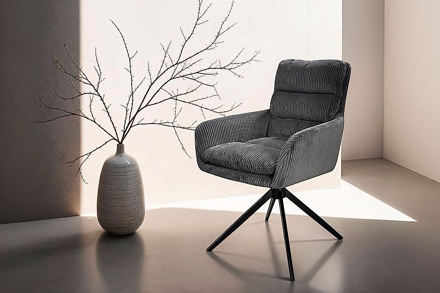 byLIVING Esszimmerstuhl Pura (Set, 2 St), Sitzschale 360°drehbar, Metall sc günstig online kaufen