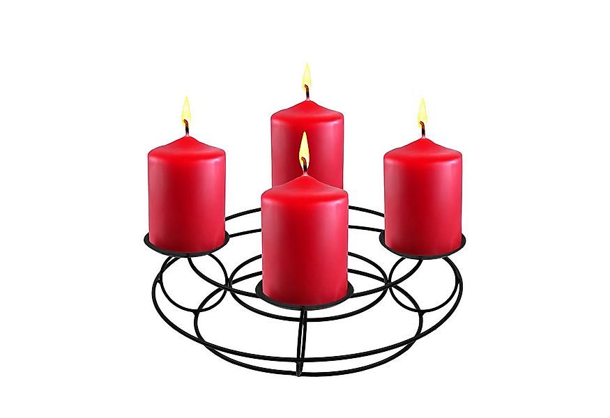 Spetebo Kerzenhalter Adventskranz aus Metall in schwarz mit Piks - 29 cm (P günstig online kaufen