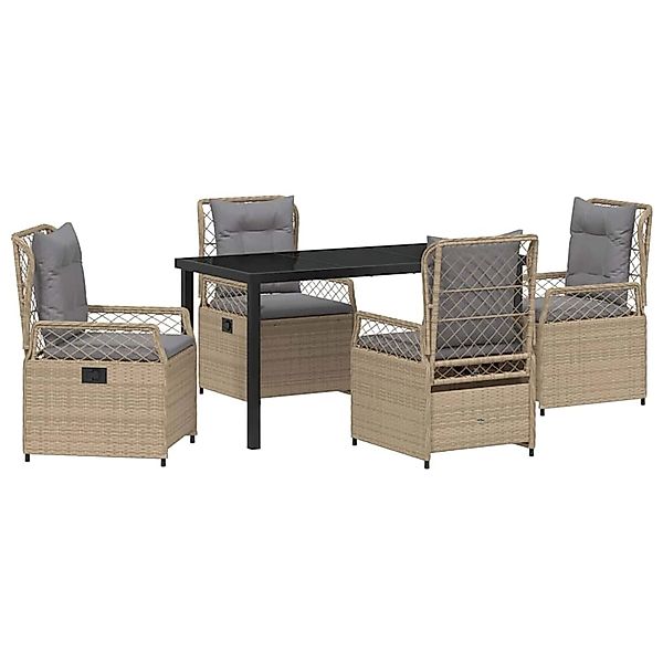 vidaXL Garten Essgruppe 5-Tlg Beige Poly Rattan 3381004 günstig online kaufen