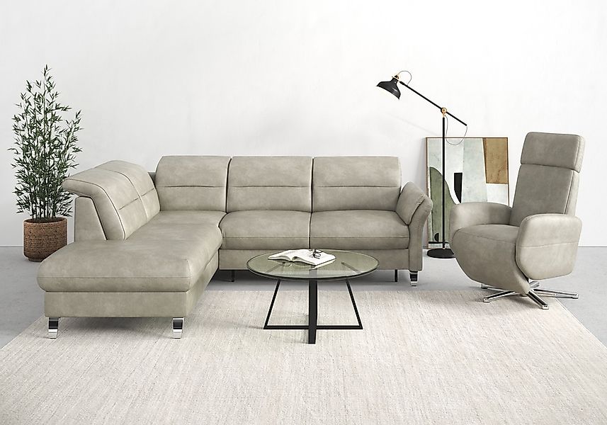 sit&more Ecksofa "Grenoble L-Form mit Federkern" wahlweise mit Bettfunktion günstig online kaufen
