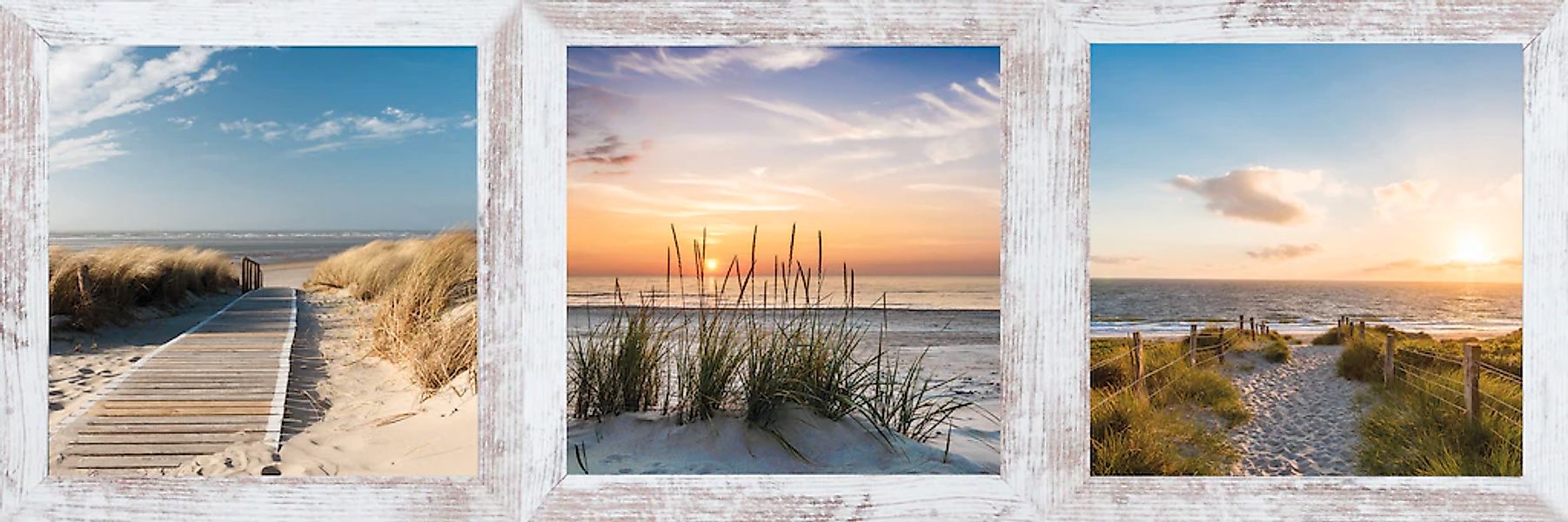 Bönninghoff Bild mit Rahmen "Strand, Sand, Sonne, 3er Set", (1 St.) günstig online kaufen