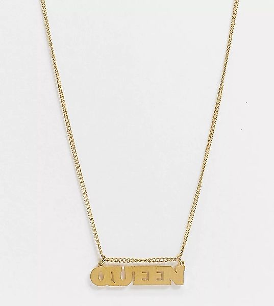 Hoops + Chains – LDN – Halskette mit „Queen“-Schriftzug und wasserfester, 1 günstig online kaufen
