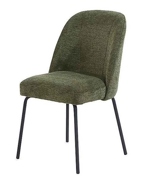 Polsterstuhl 2er Set Mikrofaser Grün günstig online kaufen