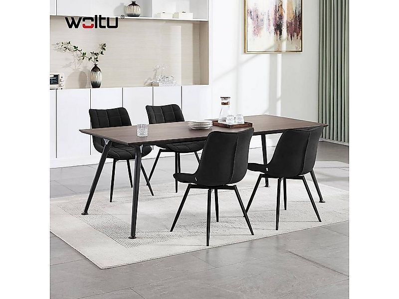 Woltu Esszimmerstuhl (4 St), mit Rückenlehne, Sitzfläche aus Samt, Metallbe günstig online kaufen