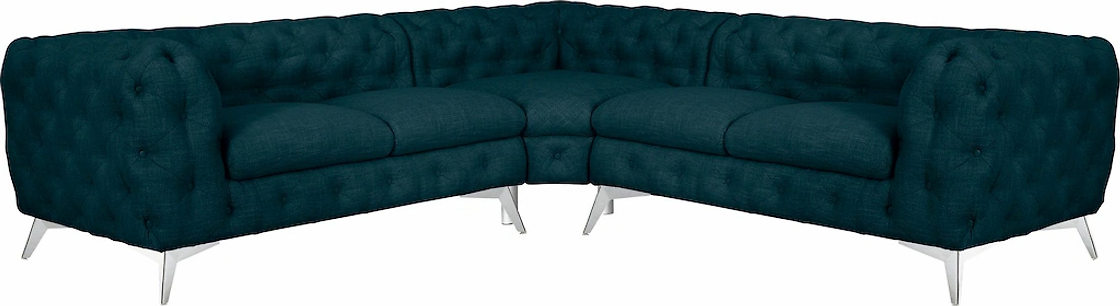 Home affaire Chesterfield-Sofa "Ecksofa GLYNIS L-Form mit Wellenunterfederu günstig online kaufen