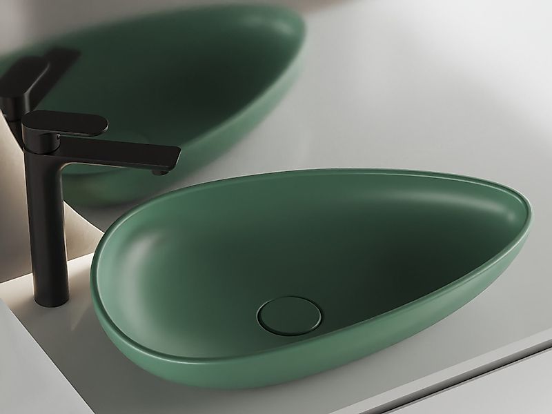 Aqua Bagno Aufsatzwaschbecken Keramikwaschschale oval 58 günstig online kaufen