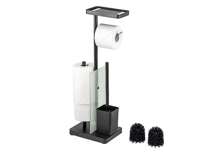 eluno WC-Garnitur 4in1, WC-Bürste, Rollenhalter schwarz oder weiß günstig online kaufen