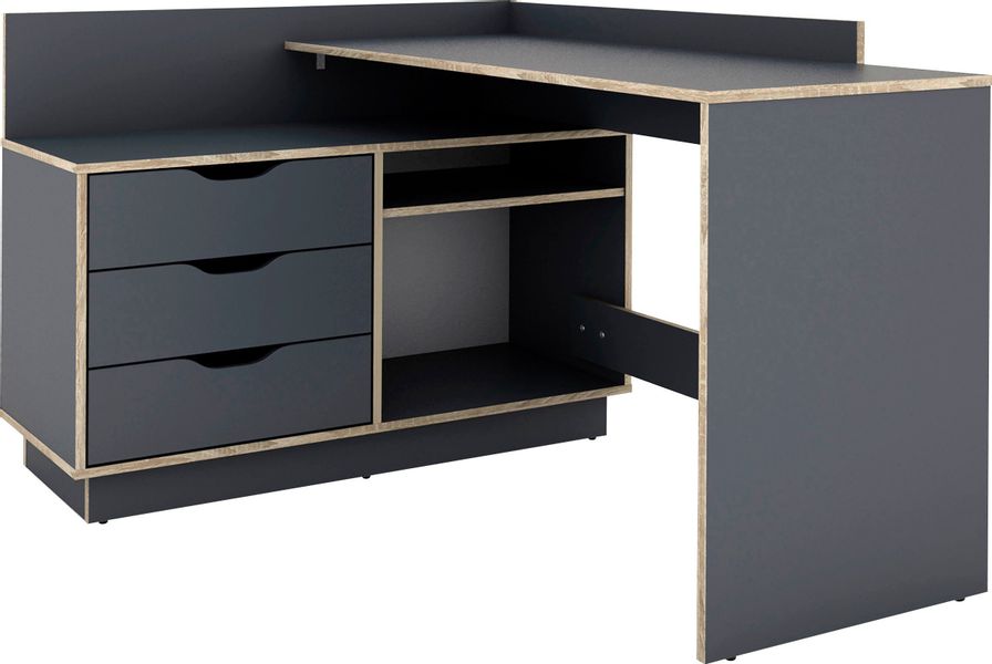 byLIVING Eckschreibtisch "Bern" mit viel Stauraum, Breite 129 cm, rechts od günstig online kaufen