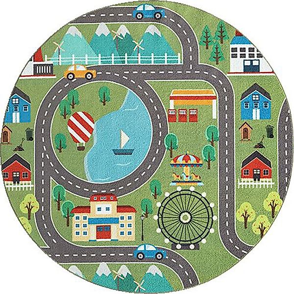 the carpet Kinderteppich "Happy Life" rund 4 mm Höhe Life Kinderzimmer Tepp günstig online kaufen