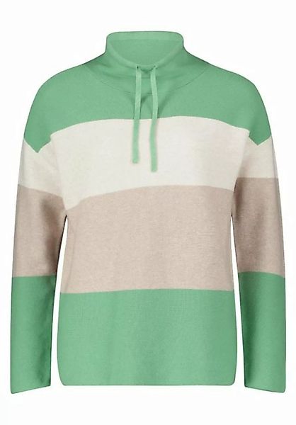 Betty&Co Sweatshirt Strickpullover Kurz 1/1 Arm, Green-Nature günstig online kaufen