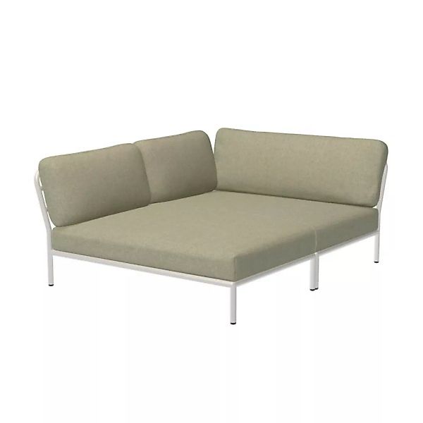 LEVEL Outdoor Eck-Sofa Lounge-Modul 5 Moosgrün Weiß Links günstig online kaufen