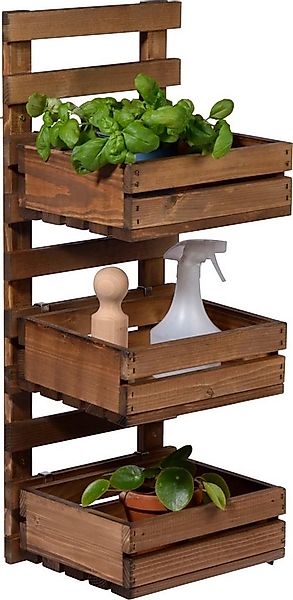 dobar Wandregal, flexibles 3-stufiges Wandregal, Braun günstig online kaufen
