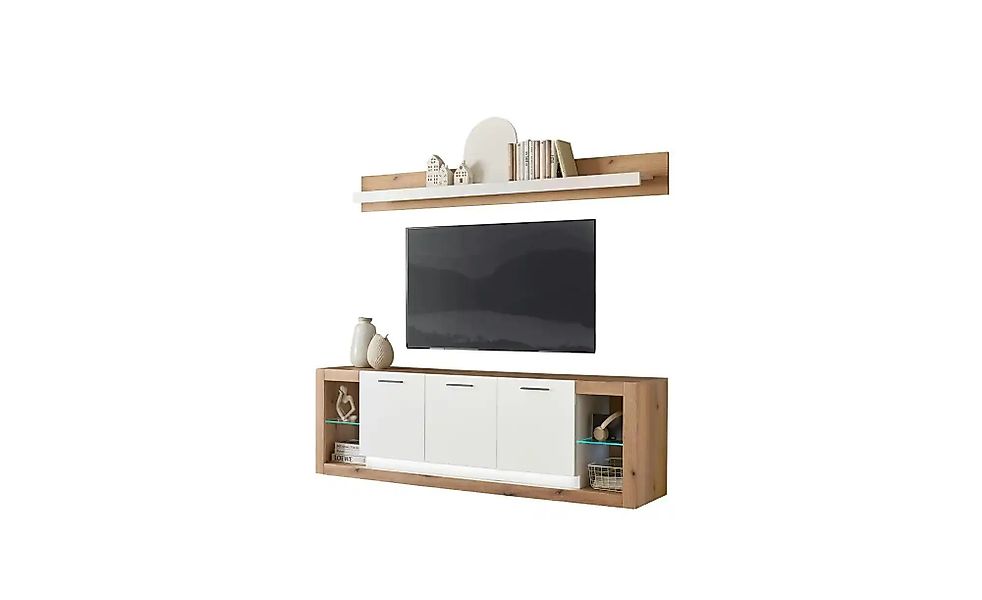 Wohnwand  Busso ¦ braun ¦ Maße (cm): B: 198 H: 170 T: 43.0 Kommoden & Sideb günstig online kaufen