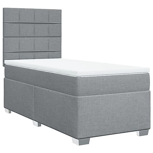 vidaXL Boxspringbett mit Matratze Hellgrau 100x200 cm Stoff 3290399 günstig online kaufen