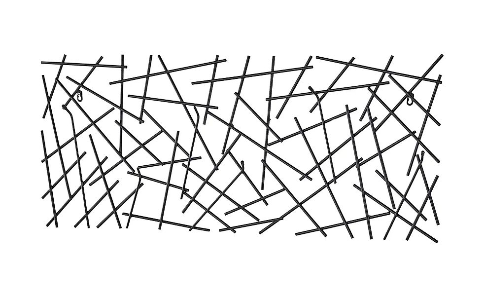 Garderobenpaneel  Mikado ¦ schwarz ¦ Metall ¦ Maße (cm): B: 100 H: 40 T: 5. günstig online kaufen