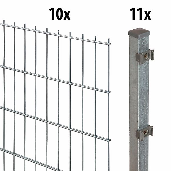 GARDEN 'N' MORE Doppelstabmattenzaun Standard, (21-St), günstig online kaufen
