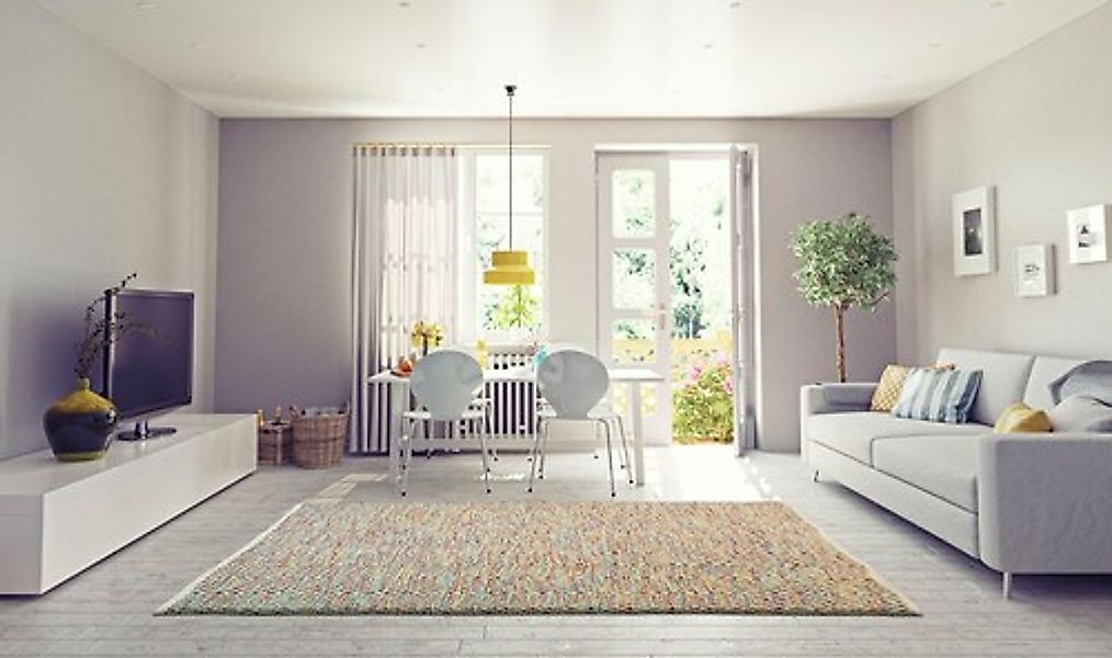 my home Teppich »Hanno«, rechteckig, 7 mm Höhe, flacher Teppich, Kurzflor, günstig online kaufen