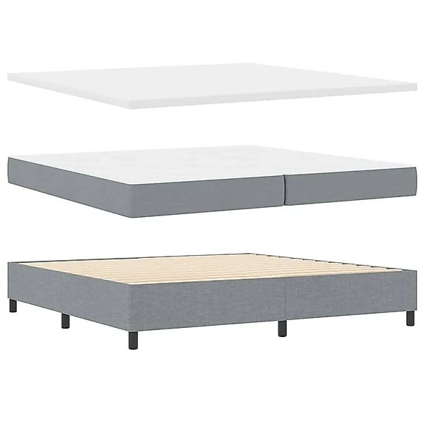 vidaXL Boxspringbett Hellgrau 200 x 200 cm Stoff & Holzwerkstoff 3344093 günstig online kaufen