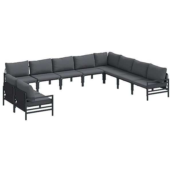 vidaXL Garten-Sofa-Set 10-Tlg Anthrazit Stahl 3379004 günstig online kaufen
