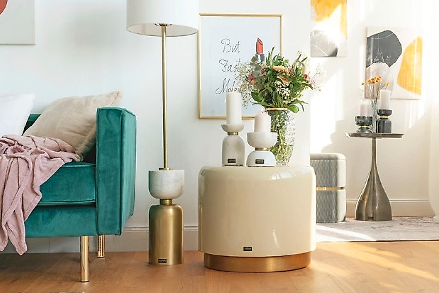 Kayoom Sitzhocker »Hocker Artisse, Edler Touch durch goldenen Sockel«, (1 S günstig online kaufen