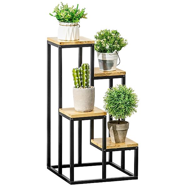 Outsunny Pflanzentreppe Pflanzenständer im Industrie Design, günstig online kaufen