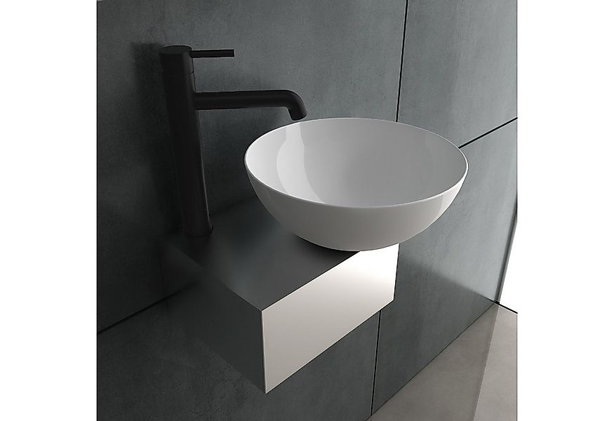 Alpenberger Aufsatzwaschbecken Keramik Waschschale auf Edelstahlkasten - Mi günstig online kaufen