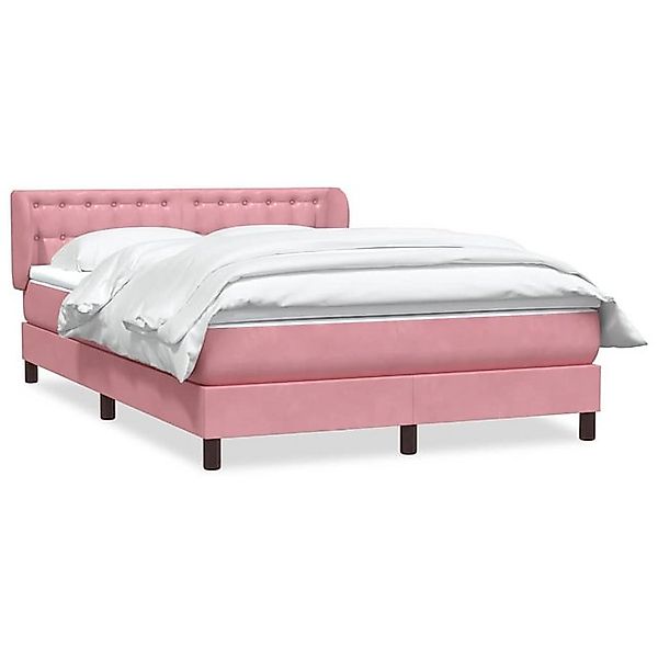 vidaXL Boxspringbett, Boxspringbett mit Matratze Rosa 140x210 cm Samt günstig online kaufen