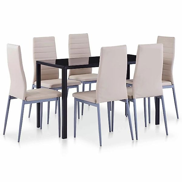 vidaXL Essgruppe 7-tlg. Essgruppe Cappuccino-Braun, (6-tlg) günstig online kaufen