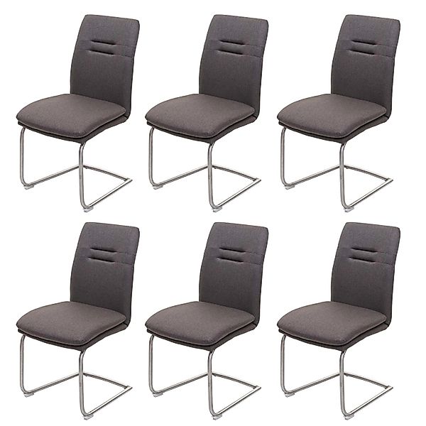 MCW Esszimmerstuhl H70 6er-Set Grau-Braun günstig online kaufen